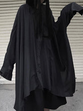 Black Asymmetrical Loose Long Outwear